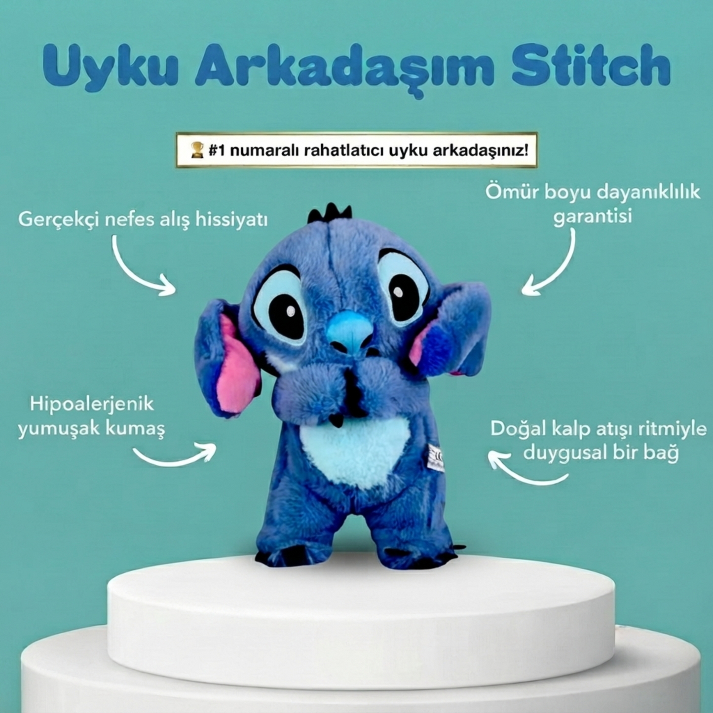 Toyzie - Nefes Alan Peluş Uyku Arkadaşı Stitch