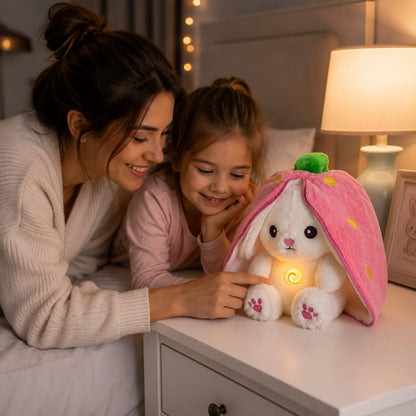 Toyzie - Nefes Alan Işıklı Peluş Uyku Arkadaşı Çilek Tavşan